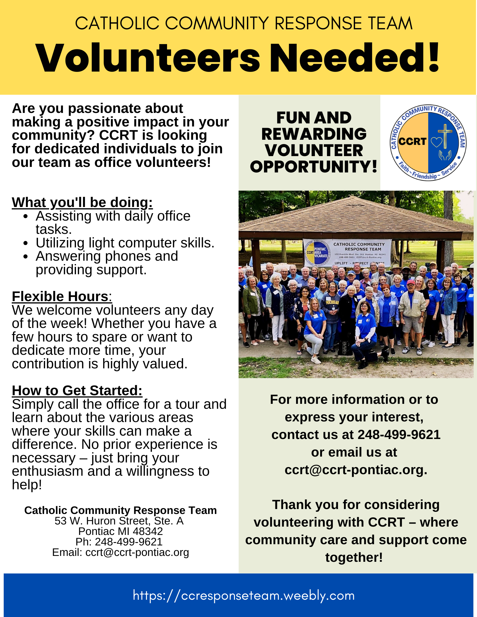 Office Volunteer Needed