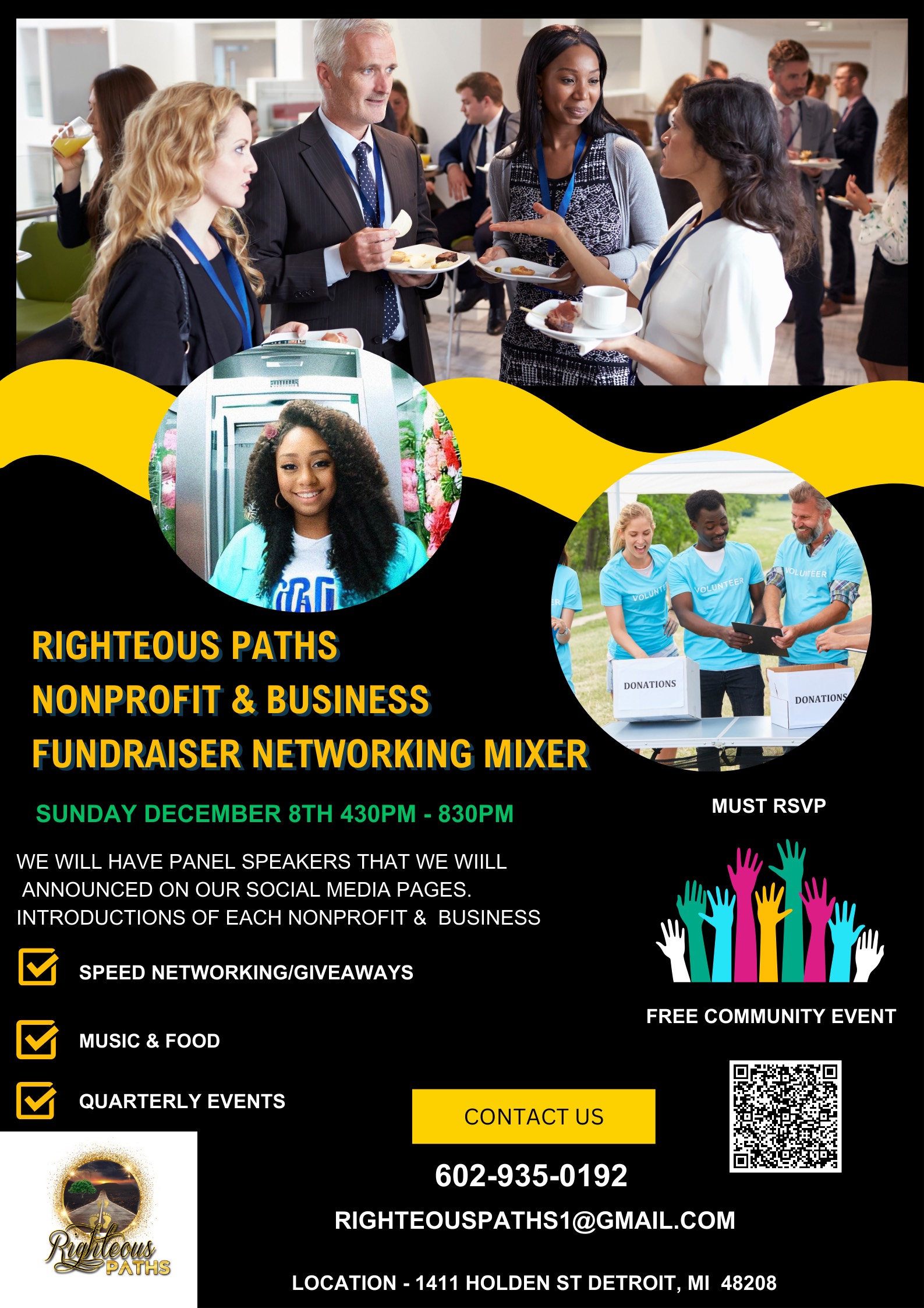 Righteous Paths Nonprofit Official Event Flyer 