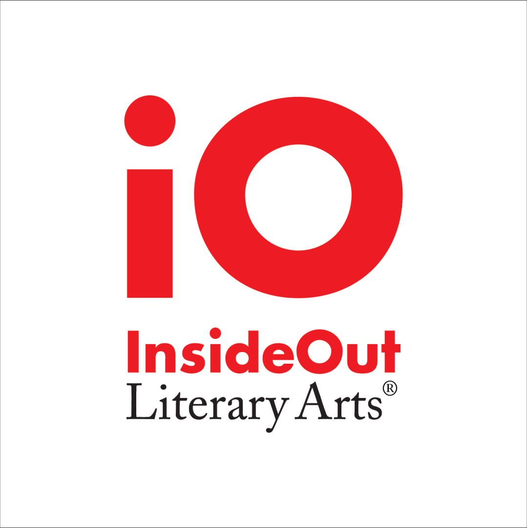 A red lowercase i and red uppercase O form the logo with the words "Inside Out Literary Arts" below