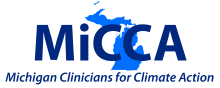 This image is the logo for MiCCA: Michigan Clinicians for Climate Action