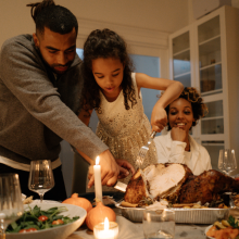 family having Thanksgiving dinner