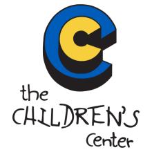 Yellow letter C surrounded by Blue Letter C with text below reading "The Children's Center"